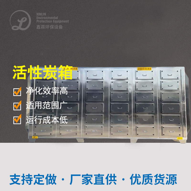 不锈钢活性炭吸附箱工业废气净化设备除臭除味干式过滤器活性炭箱