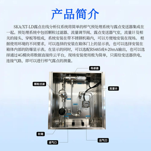 支持RS485露点在线分析仪4-20mA输出气体湿度远程监控仪表