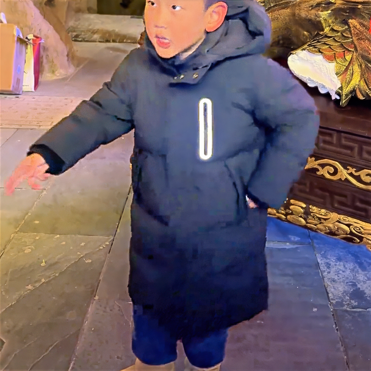 男女童羽绒服白鸭绒纯色中大童亲子装中长款洋气加厚2025