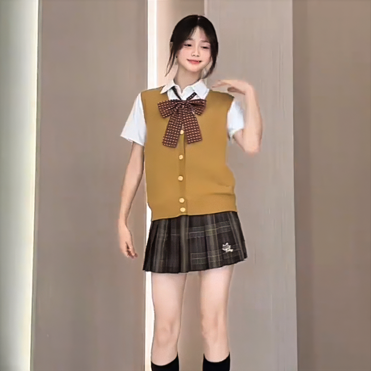 外搭老头衫JK马甲叠穿针织开衫