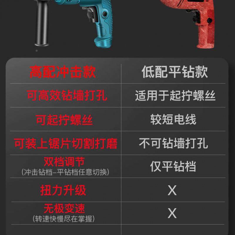 冲装击钻家用钻墙电钻具手电钻可工电动工具套电JGF钻机电钻