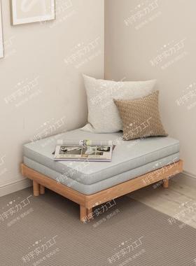 1米榻榻米木床ZGN抽橡拉发床折叠单人沙现代简约伸缩床全实木小户