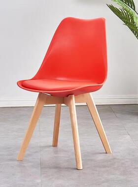 用餐休椅靠背办公椅书房OYN化妆实木洽谈会议子椅简约郁金家香闲