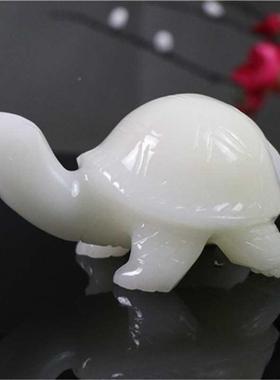 天然阿富龟白玉龙家居饰品工艺品桌摆件床汗F87T877S头柜摆设办公
