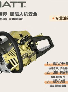 马特9158油锯AMF20寸导板大功率程业汽油专锯二冲大马力园伐林木