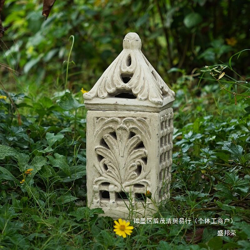 厂家直销出口氛围感摆件风灯蜡烛灯烛台复古园艺阳台花园造景布置