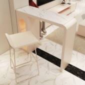 吧台断桌用奶风岩板长条桌油客OBC厅沙发隔休闲吧台一体阳家台高