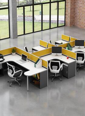 职办公5桌人屏YT-ZYZ04位员工桌现代风卡座办公桌椅组合4员人位桌