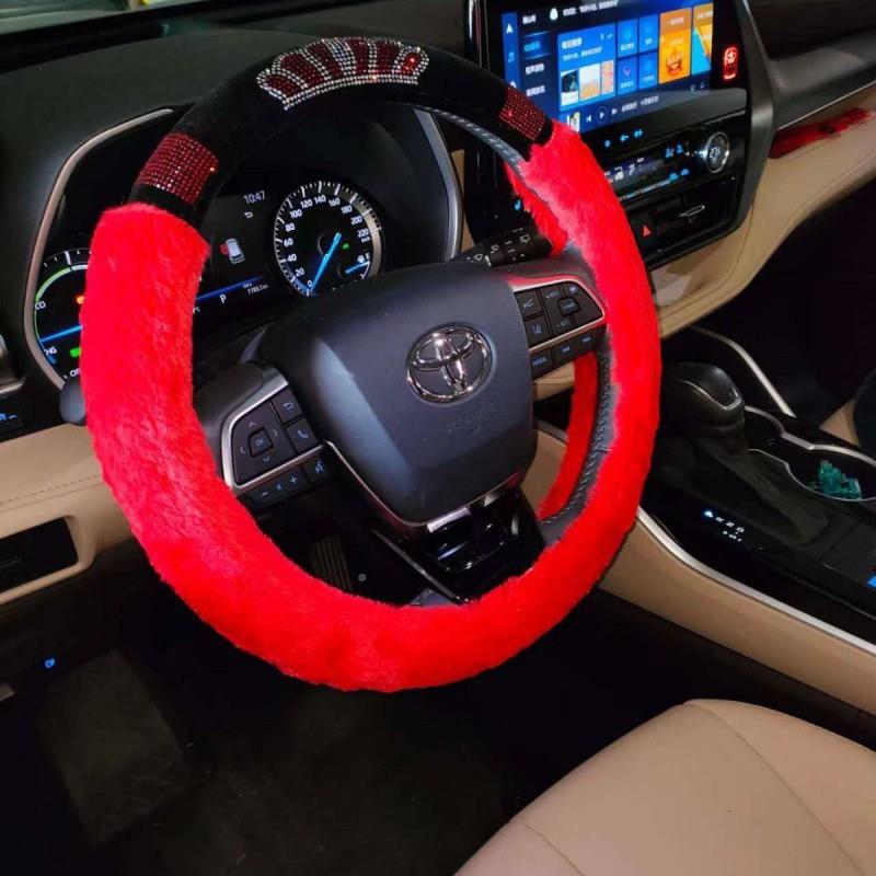 F938流iK汽车内饰品四季向冬盘套镶钻方新款季潮时尚女带钻把套通