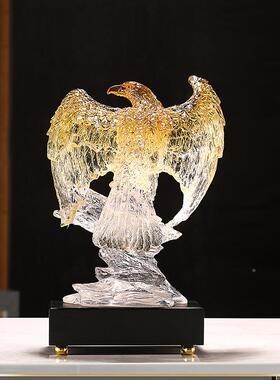 琉璃大展宏图老DOF鹰摆件品家居客厅色玄关电视装饰书房办公室柜