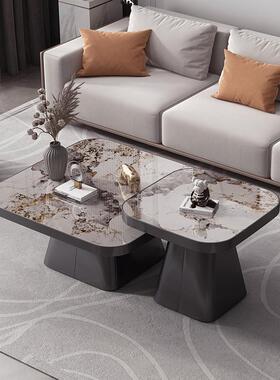 岩茶几轻意奢现代大小组合极简小户板型式设PZV计感茶几桌客厅家