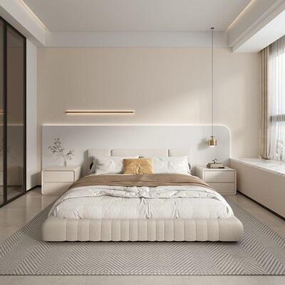 T卧al多创功能奶油轻风小型实木床头柜室简约现代意极96312简奢感