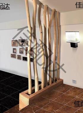 枯木新木屏风隔环断款茶室干树枝套装创OUX原木幼儿实园天然树麦