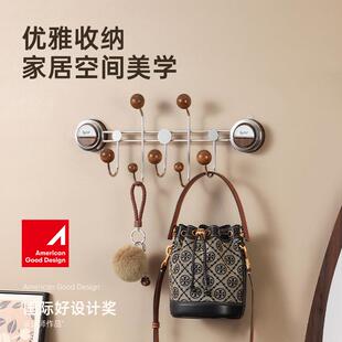 吸盘打HUT门后挂钩免孔衣服承入户门收纳架卧室墙壁衣置物重挂钩