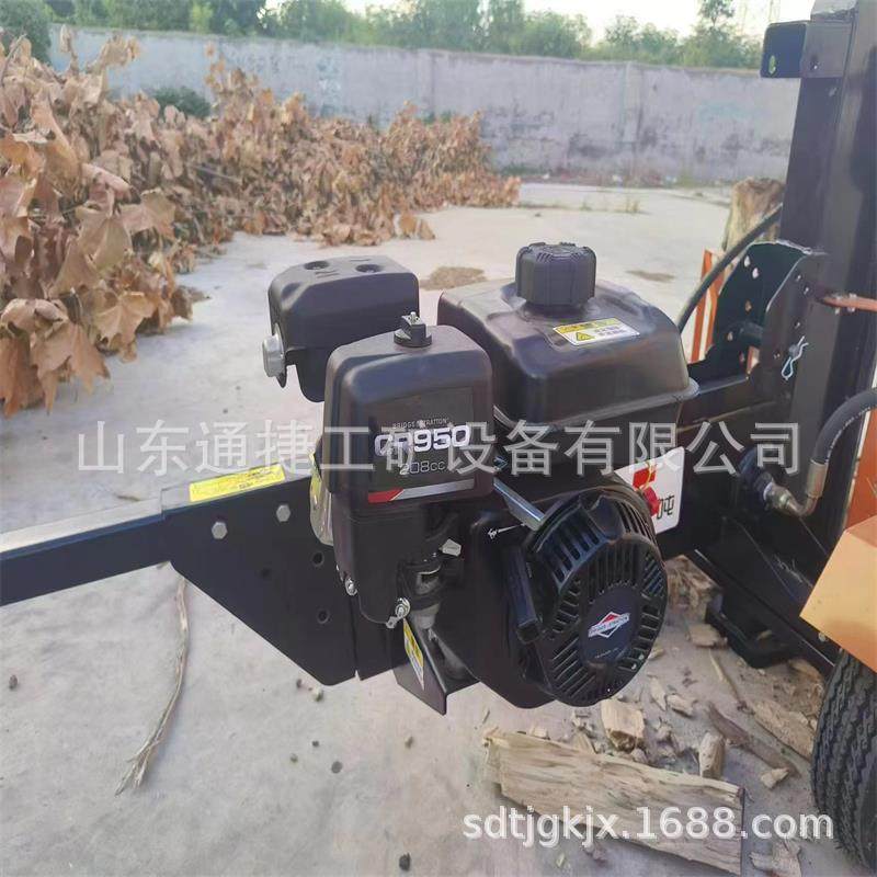 可动机25吨树墩劈柴移家商用可拖挂RET电动油劈柴机松木汽树根劈