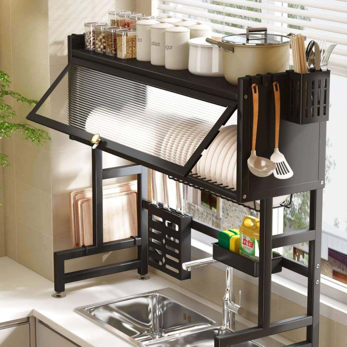 厨房水碗槽水置物架台面碟池碗带柜加粗厚防尘柜门碗盘厨房水槽收,厨房/烹饪用具,抹布架/厨房清洁收纳架,淘宝优惠券,粉丝福利购,淘宝优惠卷