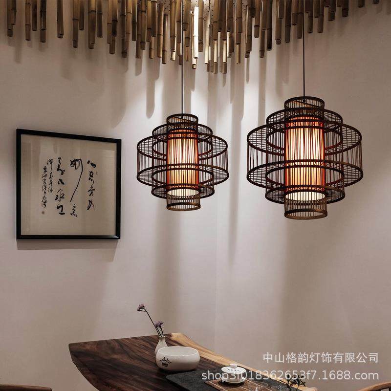 卡大气工程包间茶厢楼圆桌餐厅吊灯中式风格大厅民宿竹编圆吊910,家装灯饰光源,智能吊灯,淘宝优惠券,粉丝福利购,淘宝优惠卷