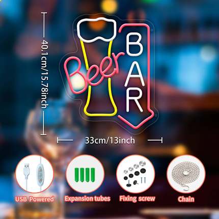 NEON发SIG霓虹灯广告牌光营业灯灯牌啤酒N造型酒吧招ZCC牌灯