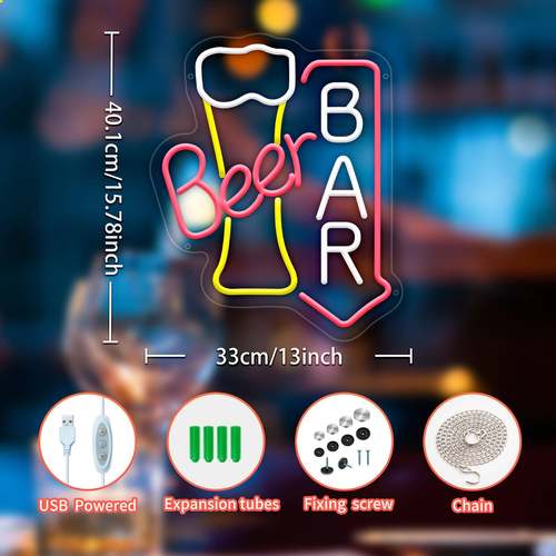 NEON发SIG霓虹灯广告牌光营业灯灯牌啤酒N造型酒吧招ZCC牌灯