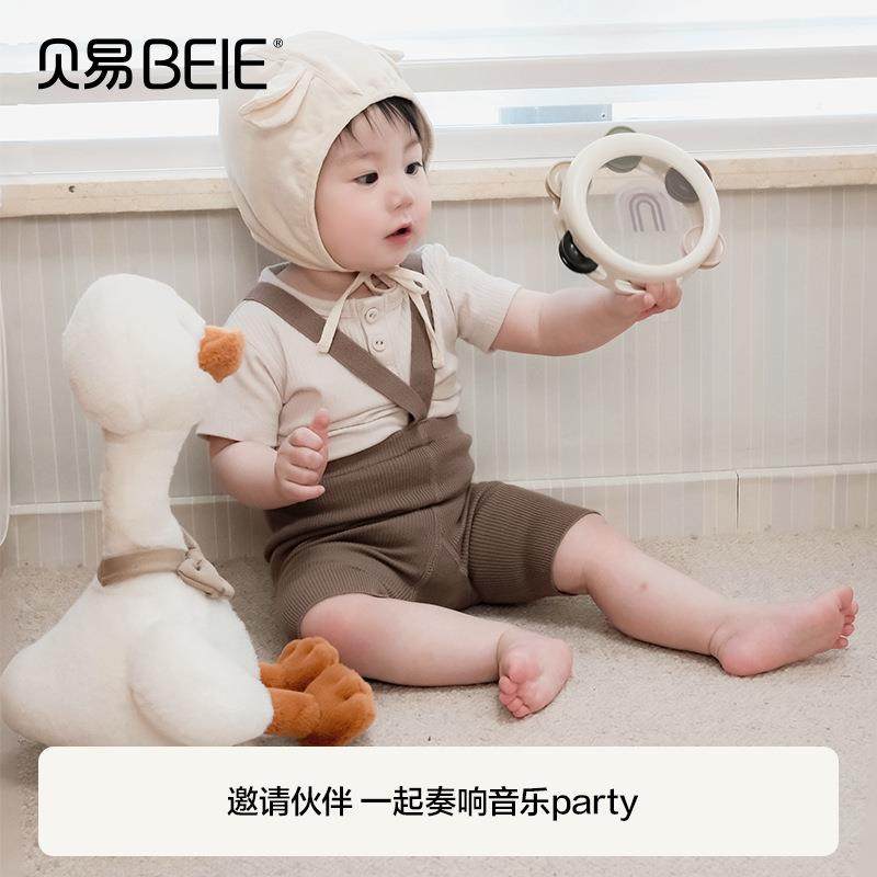 贝易手拍摇铃鼓婴儿VNH具宝宝早消耗体力小月玩龄儿教幼益智3到6