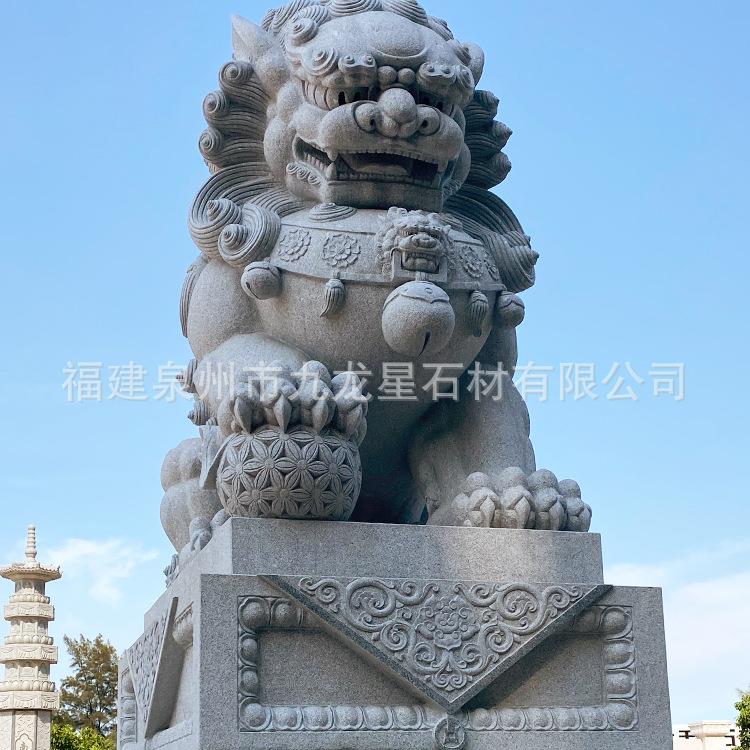 天然石DP-SZ-05石狮子雕摆件石镇青宅汉白玉岗岩石狮子一对看门大