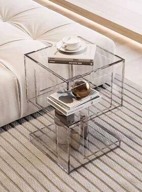 现代约柜亚克力床头小户意型收纳柜置物简柜创透明边几87020卧室