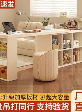 转角实书桌家用学HDO习子卧妆室女生梳台书柜一体木l桌型拐角电脑