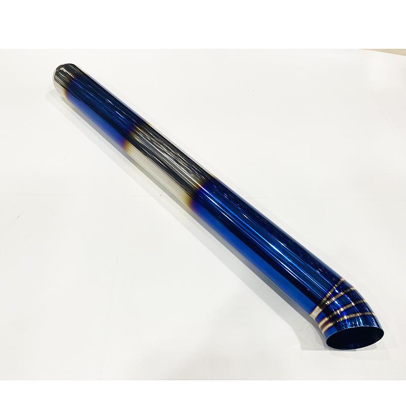 汽车改600双头装炫酷个性6蓝尾喉装饰消声器烤气不锈钢排管支架7m