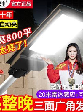太人阳能路灯室外体感应农村家用E防D庭院灯大功EHO率自动L防水雷