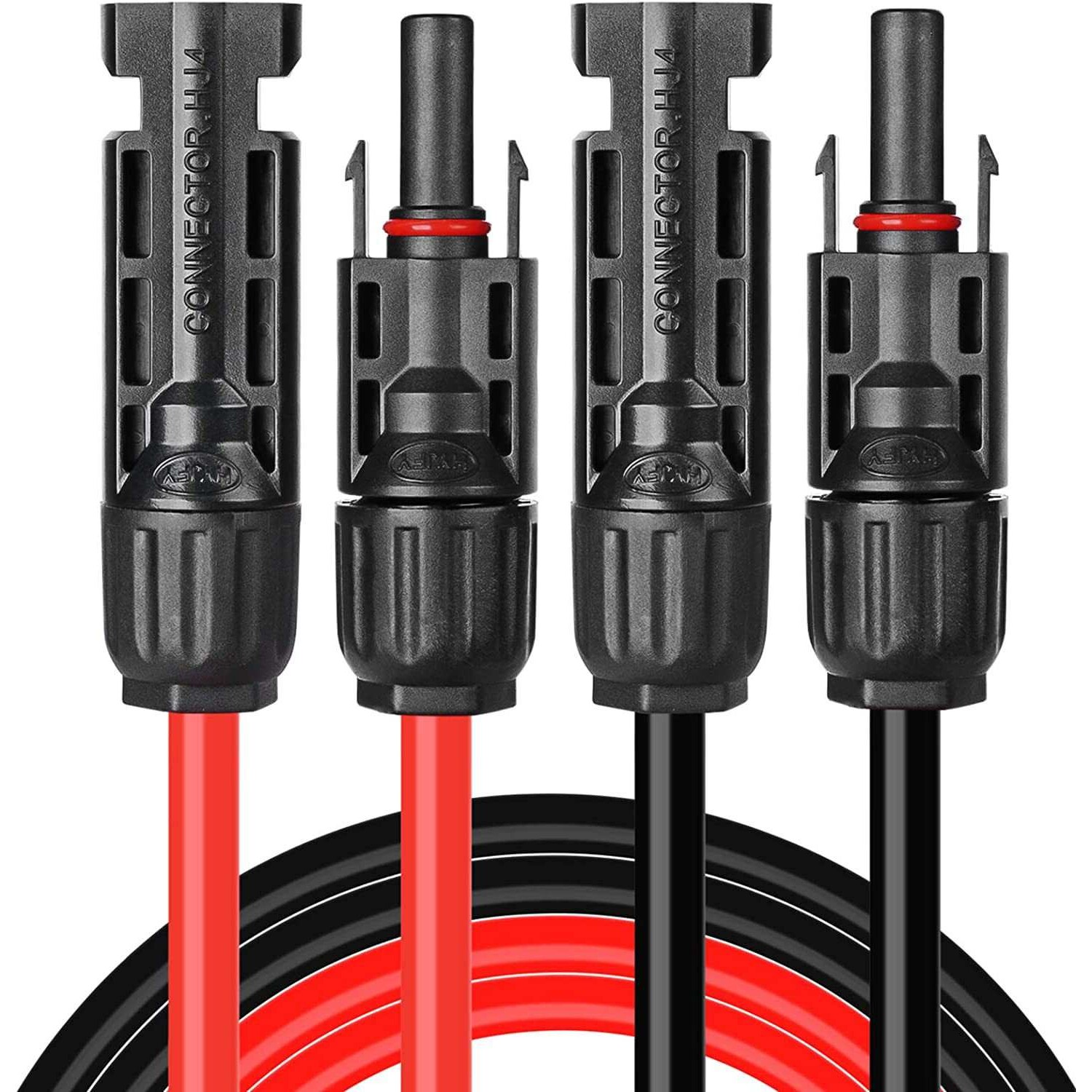 太阳能电池板延长线,10AWG6平方 1对15英尺黑色 + 15英尺红色