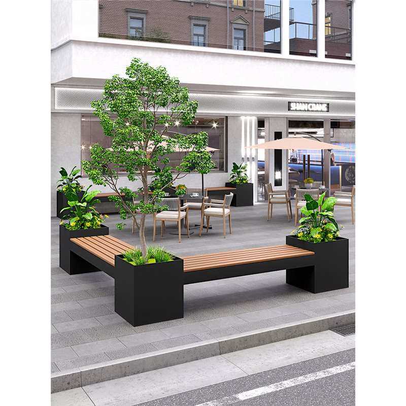 户外不锈钢阳台商场花池室外座椅组合花坛铁艺种植槽隔断花架