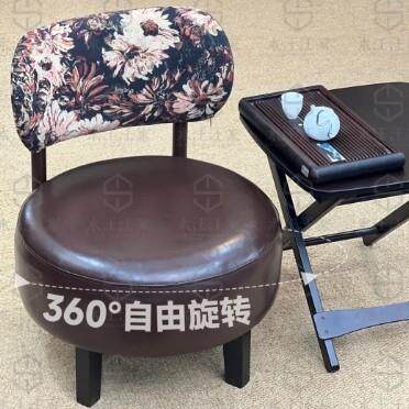 送抱枕【向日葵旋转大沙发]实木软包 旋转懒人书房椅沙发椅阳台