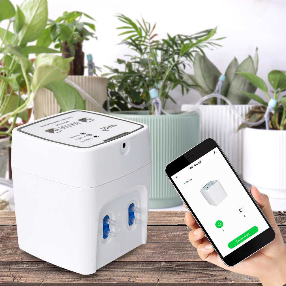 WIFI智能双泵自动浇花器手机远程控制浇水器 阳台花园艺盆栽灌溉