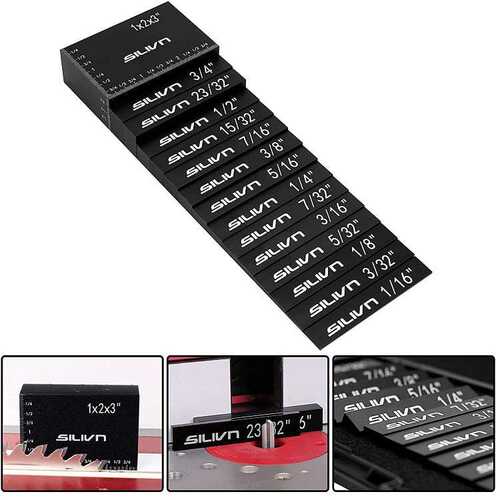 木工垫块量块 高度尺规15件套台锯测量块Setup Blocks guage
