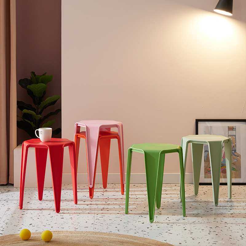 塑料凳子家用加厚可叠放圆凳简约现代客厅餐桌高板凳北欧塑胶椅子,3C数码配件,摄像机配件,淘宝优惠券,粉丝福利购,淘宝优惠卷