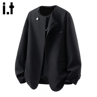 痞帅风黑色休闲西服男士 it：fivecm新中式 新款 外套男2026春季 西装
