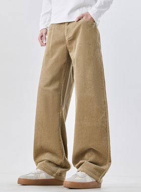 it：fivecm秋冬季灯芯绒休闲裤男美式潮牌复古加厚宽松直筒长裤子