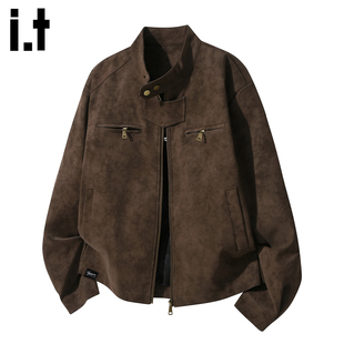 2026春季 FIVECM复古防风麂皮夹克外套男士 休闲高级感外衣 5cm