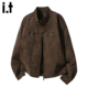 2026春季 FIVECM复古防风麂皮夹克外套男士 休闲高级感外衣 5cm