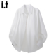 5cm FIVECM白色垂感翻领长袖 衬衫 男士 2025春秋宽松高级感上衣
