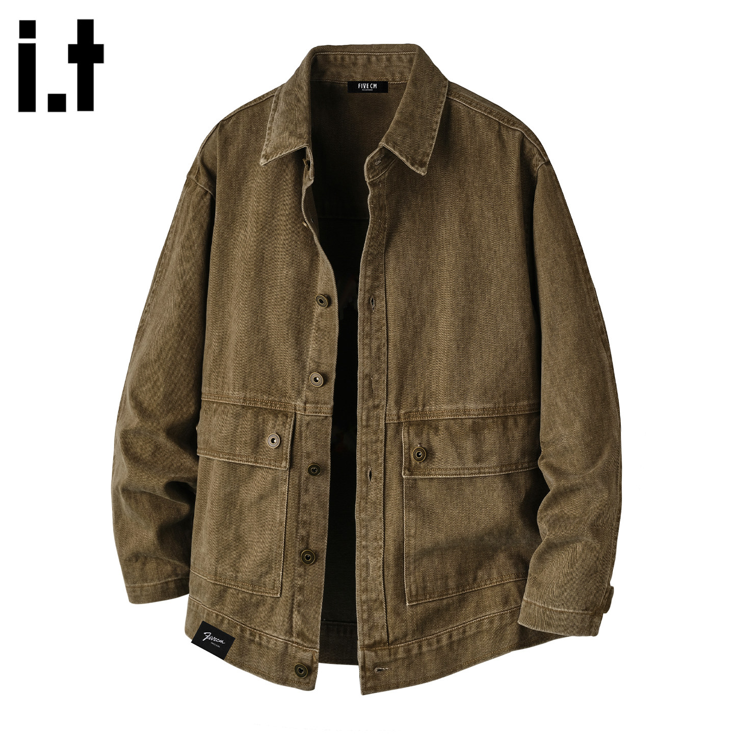 it：fivecm日系复古简约纯棉水洗夹克男春季宽松休闲百搭工装外套,男装,夹克,淘宝优惠券,粉丝福利购,淘宝优惠卷