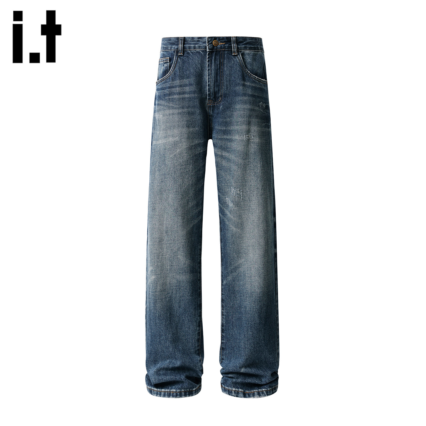 it：fivecm美式水洗牛仔裤男款春秋直筒裤宽松阔腿美式长裤子男生,男装,牛仔裤,淘宝优惠券,粉丝福利购,淘宝优惠卷