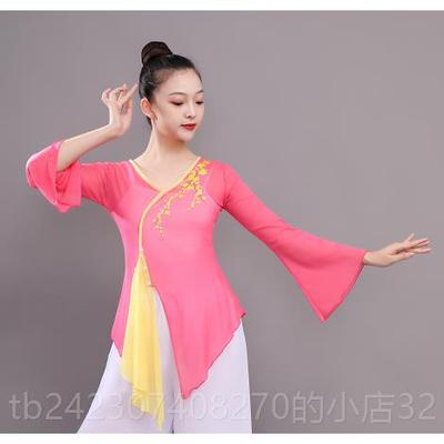 正品古舞练功演蹈女出典形体训练服成人身韵纱衣网纱飘逸中国风民