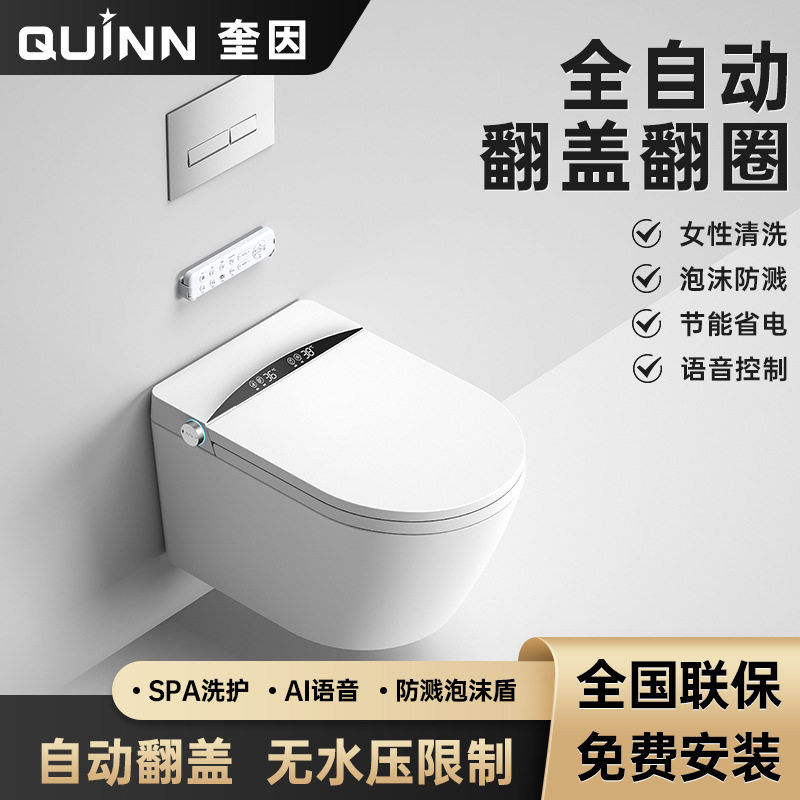 奎因挂墙智能马桶入墙式水箱支架悬空壁挂酒店家用一体智能坐便器图片