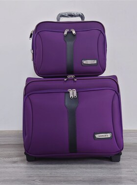 全新16寸紫色母子拉杆箱子母箱带挎包滑轮拉链行李箱旅行箱