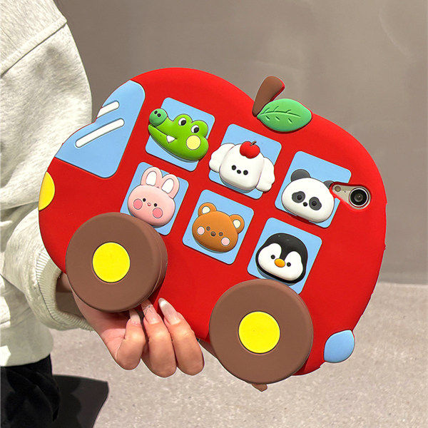 红色卡通可爱jellycat巴士适用ipad11保护壳air7新款ipad10硅胶软壳air6防摔11寸苹果平板保护套10.9女mini7