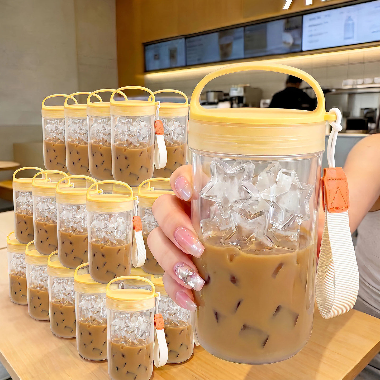 咖啡杯外出携带冷萃杯冷泡随手杯食品级大容量冰杯重复使用冷水杯