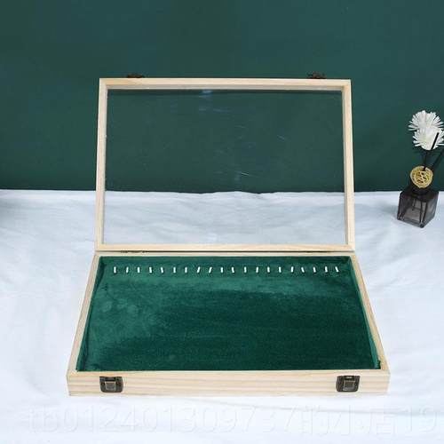 高档防胡桃色首尘饰盒收纳耳链钉耳环戒指托盘手链手镯包装盒项展