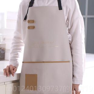 纳维亚风 烹饪工家作服斯女堪 高档庭厨房防水防油围裙士时尚 男士