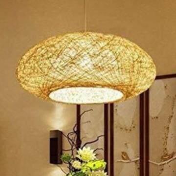 中式餐厅饭店火锅店茶楼阳台灯笼榻榻米草编藤编装饰吊灯麻球吊灯